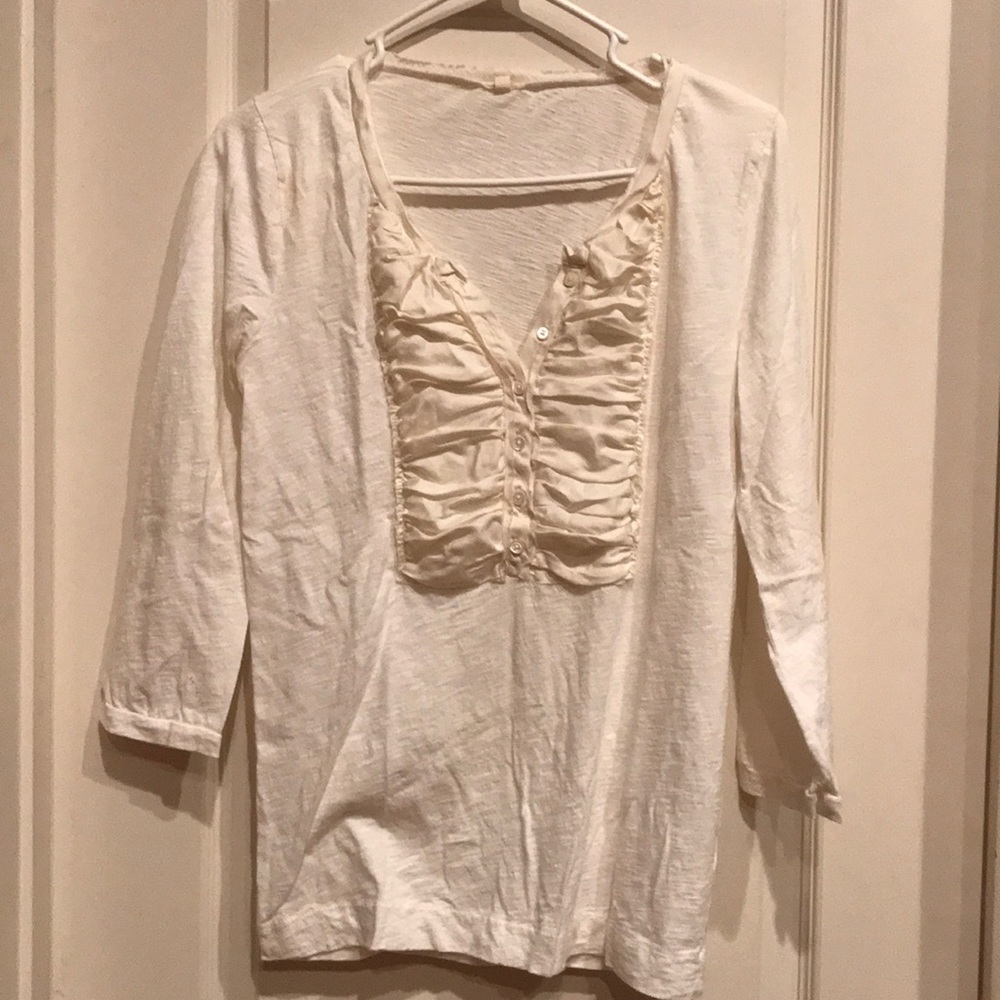 J Crew cotton shirt with ruffle